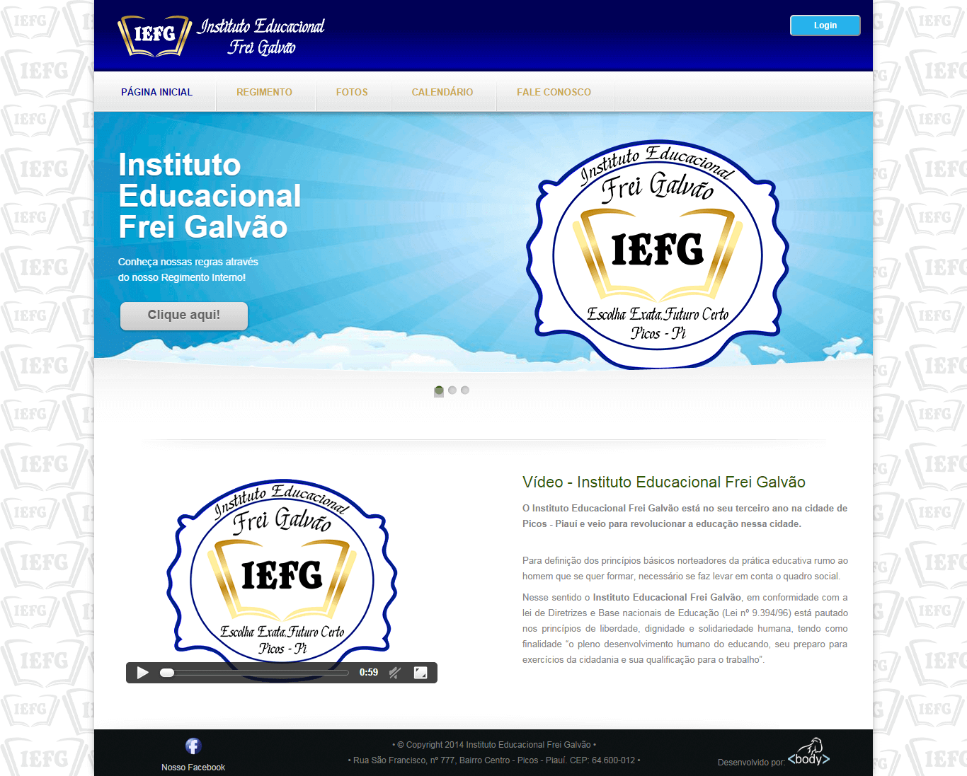 Projeto Frei Galvão - Body Desenvolvimento