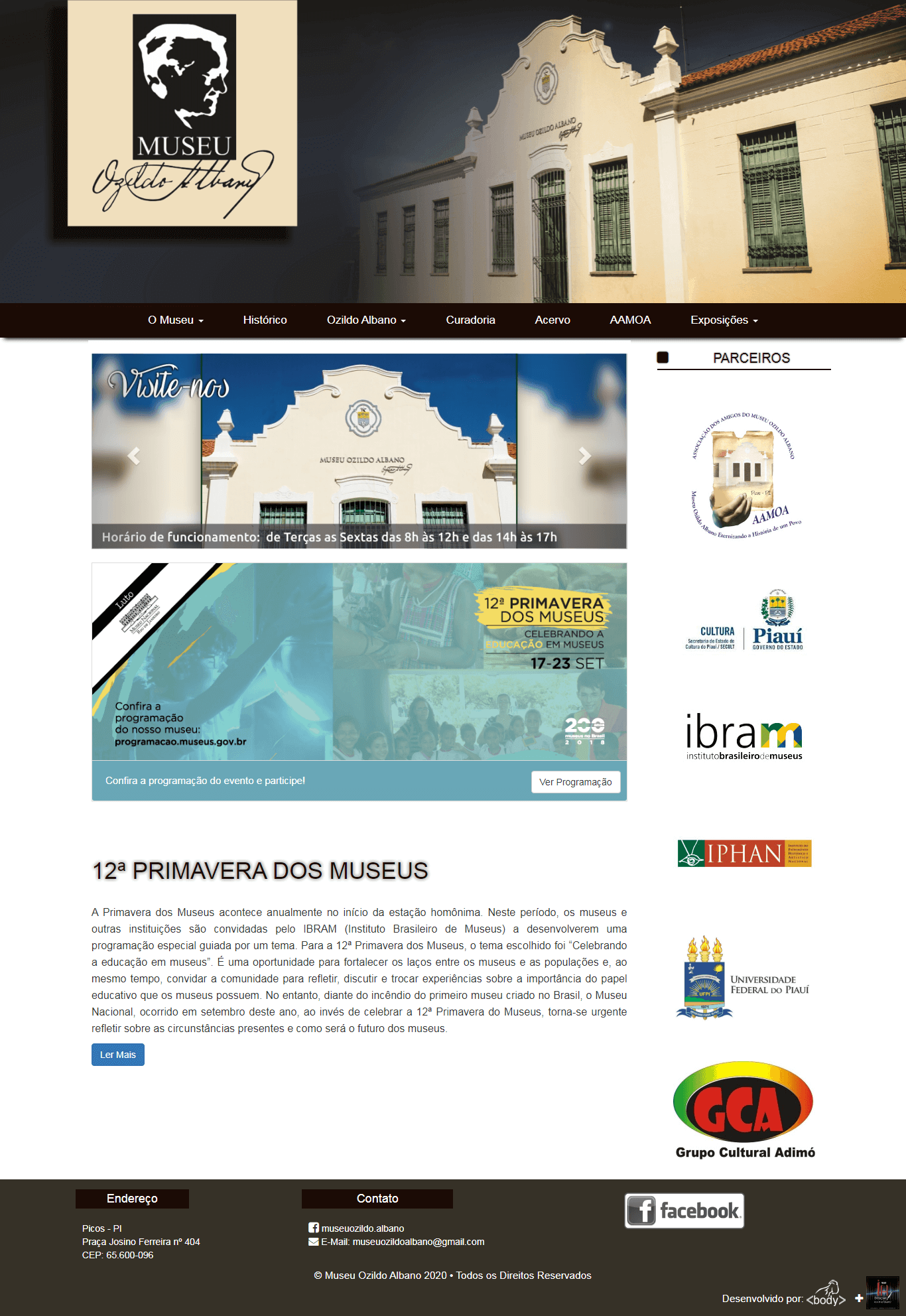 Projeto Museu Ozildo Albano - Body Desenvolvimento